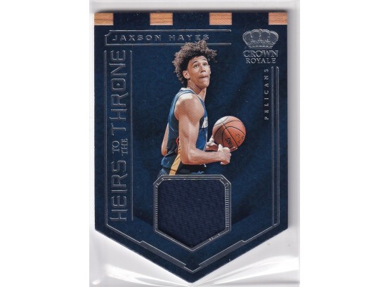 2019-20 Panini Crown Royale Jaxson Hayes Heirs To The Throne Player Worn Jersey Card