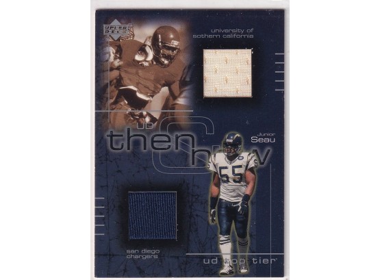 2001 Upper Deck Top Tier Then & Now Junior Seau Player Used Material Card
