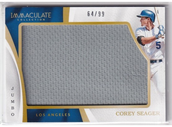 2017 Panini Immaculate Collection Corey Seager Jumbo Player Used Material 64/99