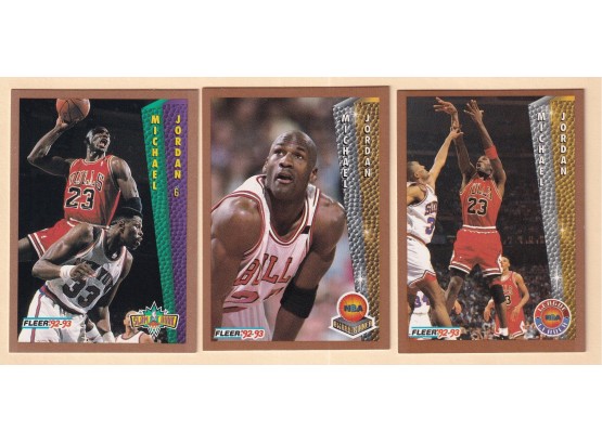 Lot Of 3 1992 Fleer Michael Jordan Cards