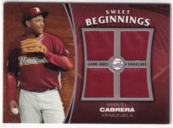 2006 Upper Deck Sweet Beginnings Miguel Cabrera Game Used Material Card World Baseball Classic