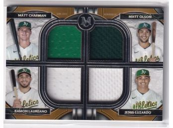 2021 Topps Museum Collection Primary Pieces Quad Relic Card Chapman, Olson, Laureano, Luzardo Used Material