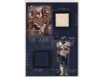 2001 Upper Deck Top Tier Then & Now Junior Seau Player Used Material Card