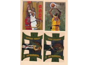 4 1997 Basketball Cards Hardaway, O'Neal, Parker, Stewart