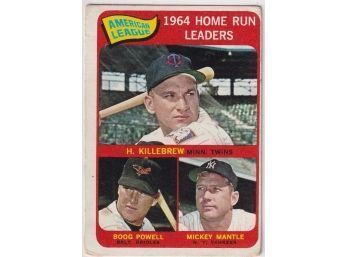 Topps 1964 Home Run Leaders Killebrew, Powell, Mantle!