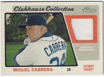 2015 Topps Heritage Clubhouse Collection Miguel Cabrera Game Used Material Card