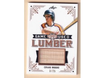 2021 Leaf Craig Biggio Game Used Lumber 3/25