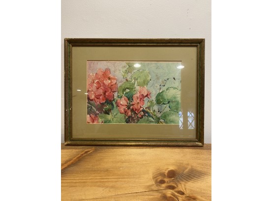 Framed Geranium Watercolor