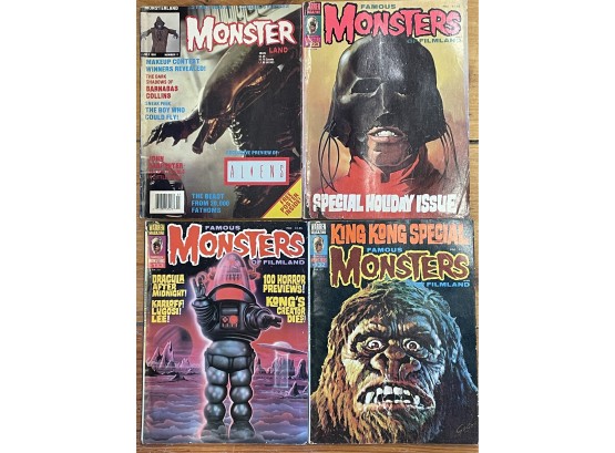Lot Of 4 Vintage Monsters Magazines