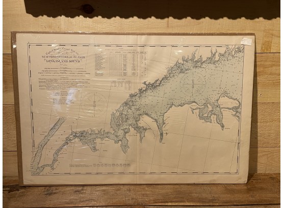 New York And Long Island Sound  Vintage Map