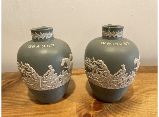 Vintage Pottery Whiskey And Brandy Jugs