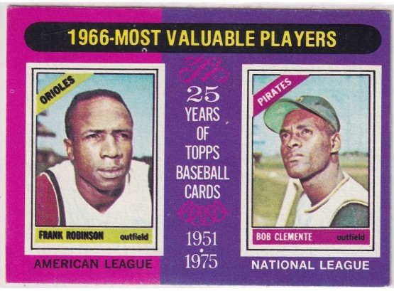 1975 Topps 1966 Most Valuable Players Frank Robinson & Bob Clemente