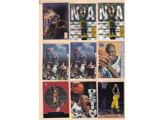 9 Assorted Shaquille O'Neal Cards
