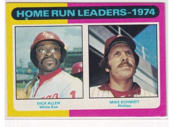 1975 Topps Home Run Leaders 1974 Allen & Schmidt