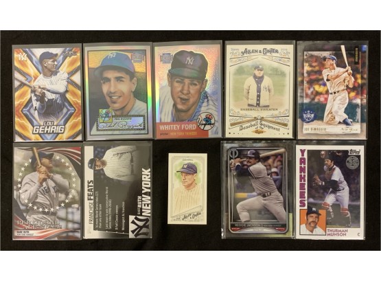 10 Assorted Yankees Throwback Baseball Cards HOF