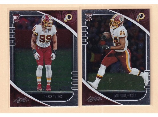 2 2020 Panini-absolute Football Rookie Cards Chase Young & Antonio Gibson
