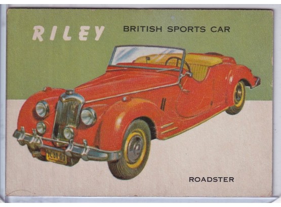 1954 Topps World On Wheels #127 Riley Roadster British Sports Car