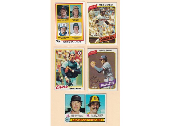 5 Late 1970's Topps Baseball Cards