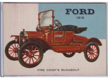 1954 Topps World On Wheels #90 Fire Chief's Runabout Ford 1915