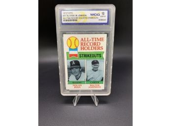 1979 Topps #417 Nolan Ryan & Walter Johnson All-Time Record Holders Strikeouts WCG Graded 10 MINT