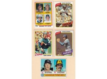 5 Late 1970's Topps Baseball Cards