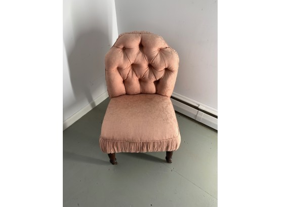 Pink Upholstered Antique Chair