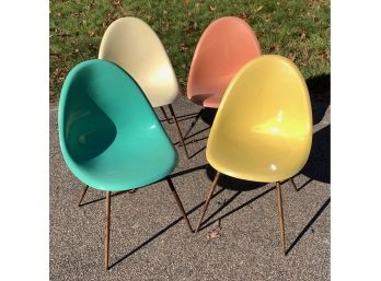 Lot Of (4) Mid Century Modern Eames Style Chairs