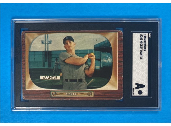 1955 Bowman #202 Mickey Mantle SGC Authentic