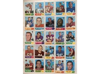 1968 Topps Football Card Lot (25) With Stars