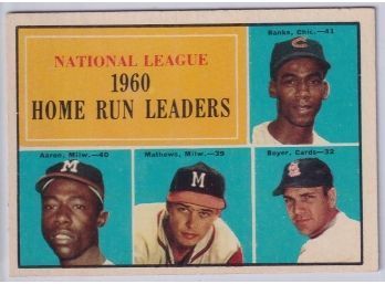 1961 Topps #43 N.L Home Run Leaders W/ Hank Aaron, Ed Mathews & Ernie Banks