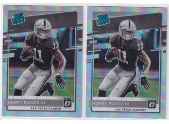 2020 Donruss Optic Silver Holo (2) Card Henry Ruggs Rookie Lot