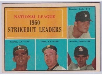 1961 Topps #49 N.L Leaders W/ Koufax & Drysdale