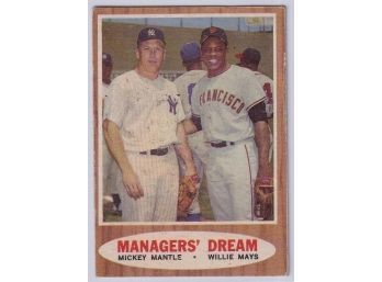 1962 Topps #18 Managers Dream Mickey Mantle & Willie Mays