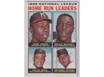 1963 Topps National League Home Run Leaders Aaron / Mays / McCovey