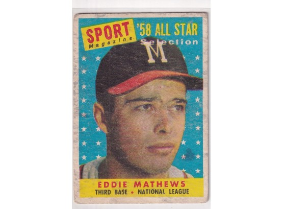 1958 Topps Sport Magazine '58 All Star Eddie Mathews