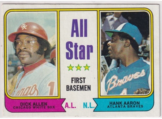 1975 Topps All-Star First Basemen Dick Allen & Hank Aaron HOF
