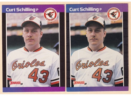 2 1989 Donruss Curtis Schilling Rookies Cards