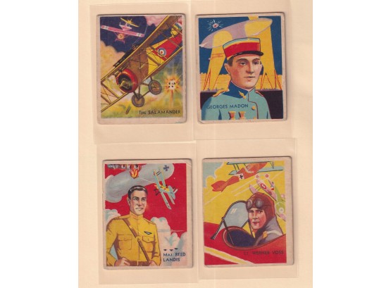 4 1934 National Chicle Sky Birds Pilot Cards