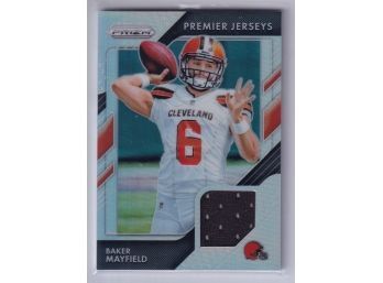 2018 Panini Prizm Baker Mayfield Premier Jerseys Player Worn Material Rookie Card