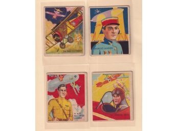 4 1934 National Chicle Sky Birds Pilot Cards