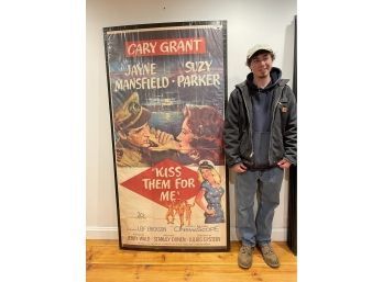 LARGE Over 6ft Vintage Movie Poster - Kiss Them For Me