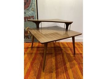 Mid Century Two Tiered Corner Table