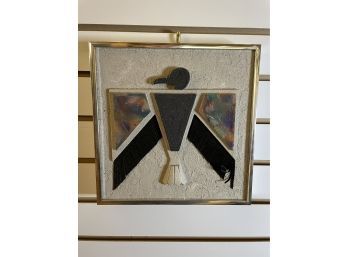 Vintage Abstract Thunderbird Sand Painting - Numbered - Regina Agran