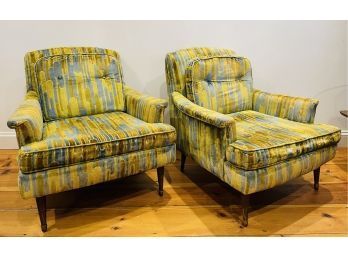 Pair Of Mid Century Velour Chairs