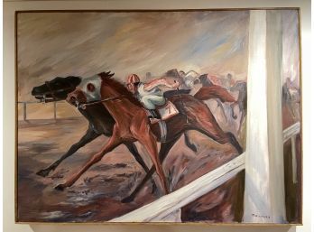 Horse Race Painting On Canvas