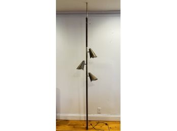 MCM Bullet Tension Pole Lamp In Beautiful Gold And Taupe