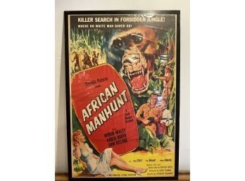 Vintage Movie Poster - African Manhunt - Numbered