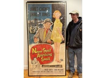 LARGE Over 6ft Vintage Movie Poster - Never Steal Anything Small