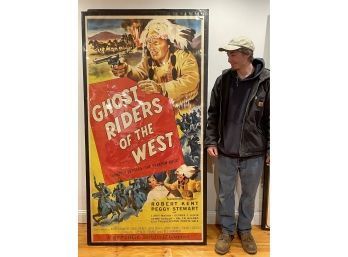 LARGE Over 6ft!!! Vintage Movie Poster - Ghost Riders Of The West