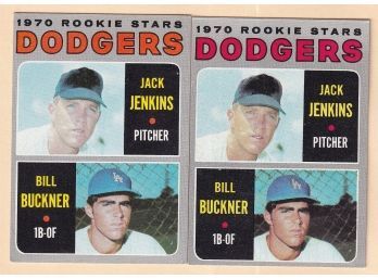 2 1971 Topps 1970 Rookie Stars Jack Jenkins & Bill Buckner Rookie Cards